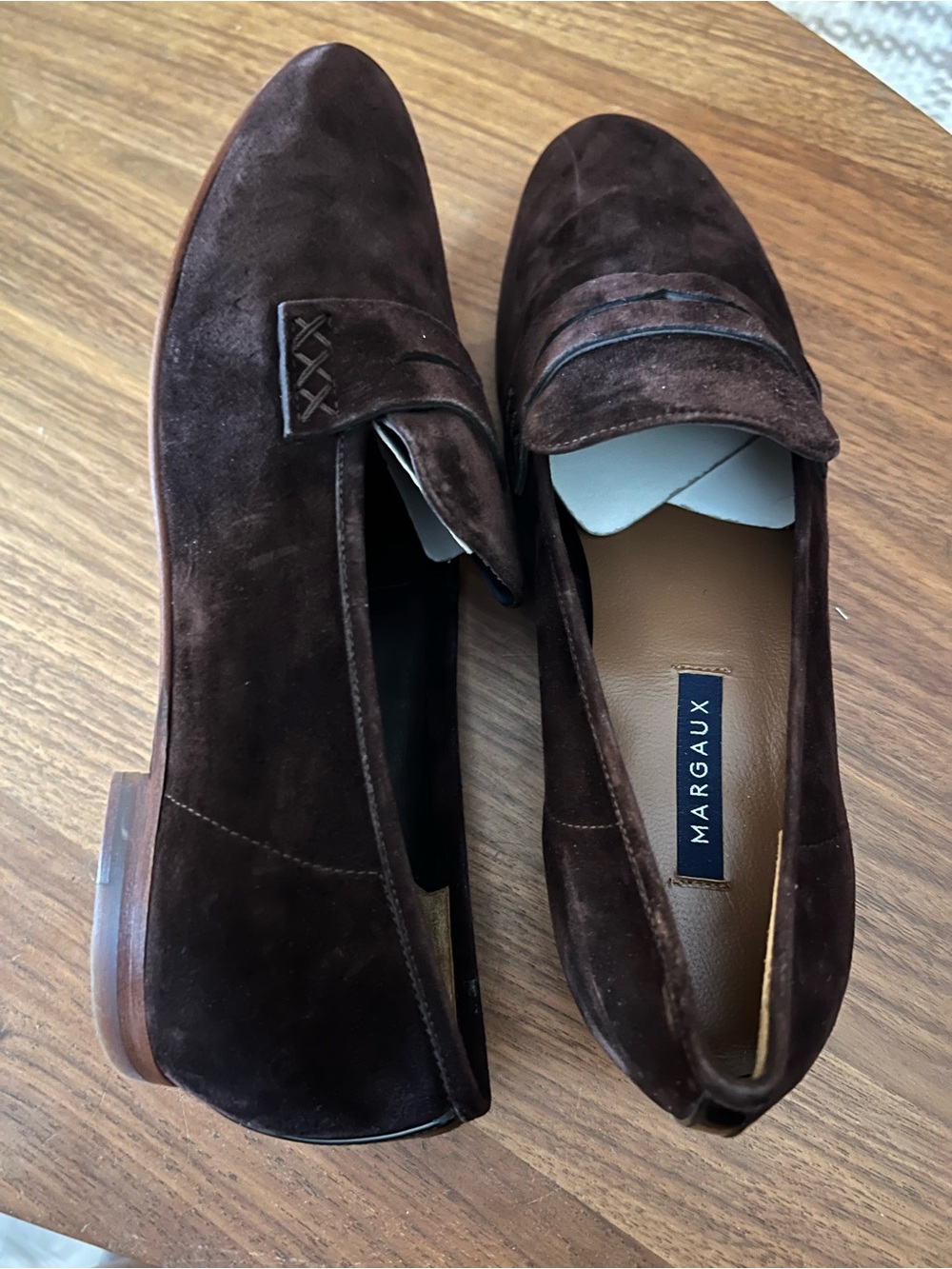 Margaux chocolate brown Suede Slip on penny  Loafers shoes women Sz 40.5